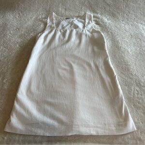 Abercrombie & Fitch Square Neck White Linen Shift Dress size Large